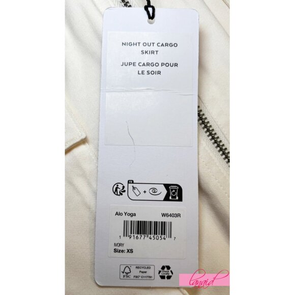 Alo Night Out Cargo Skirt Ivory Cream Zip High-Waist Waisted Utility Zipper Edgy - Picture 8 of 12